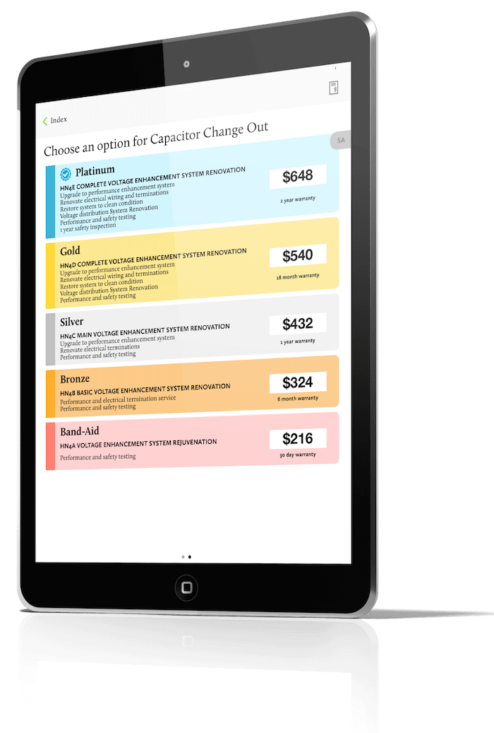 The New Flat Rate Menu Pricing iPad