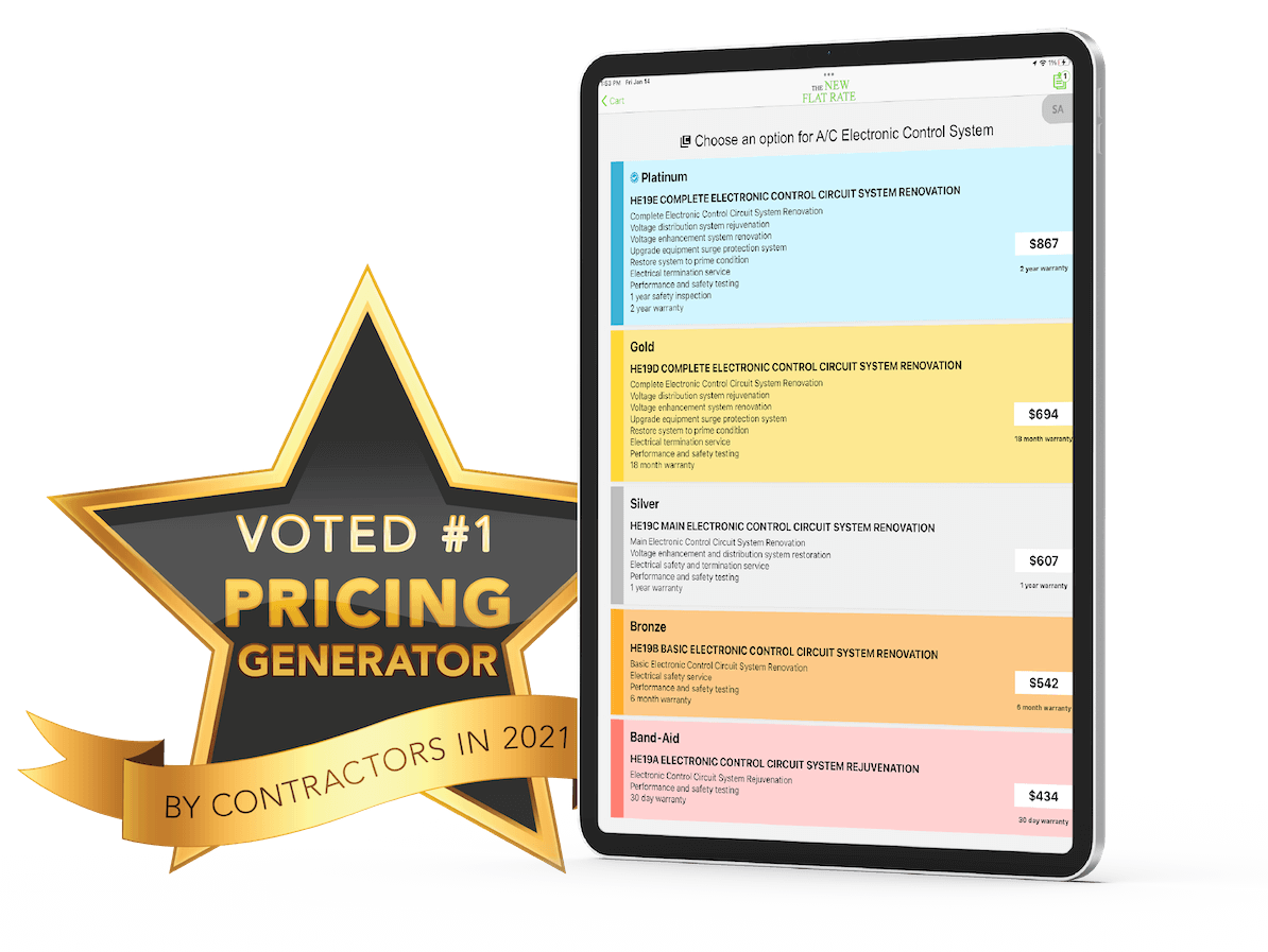 Flat Rate Pricing System- Voted #1 Pricing Generator for Contractors