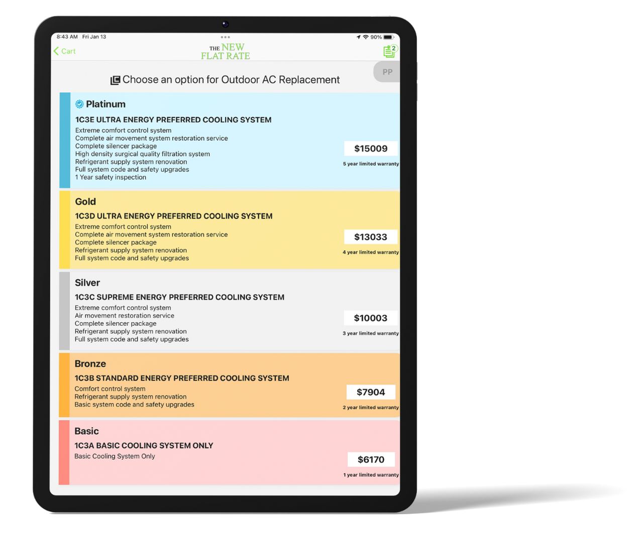 The New Flat Rate SOS Equipment Module Page