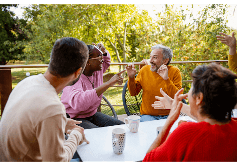 Old people around a table