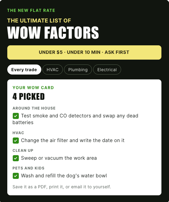 Wow factors