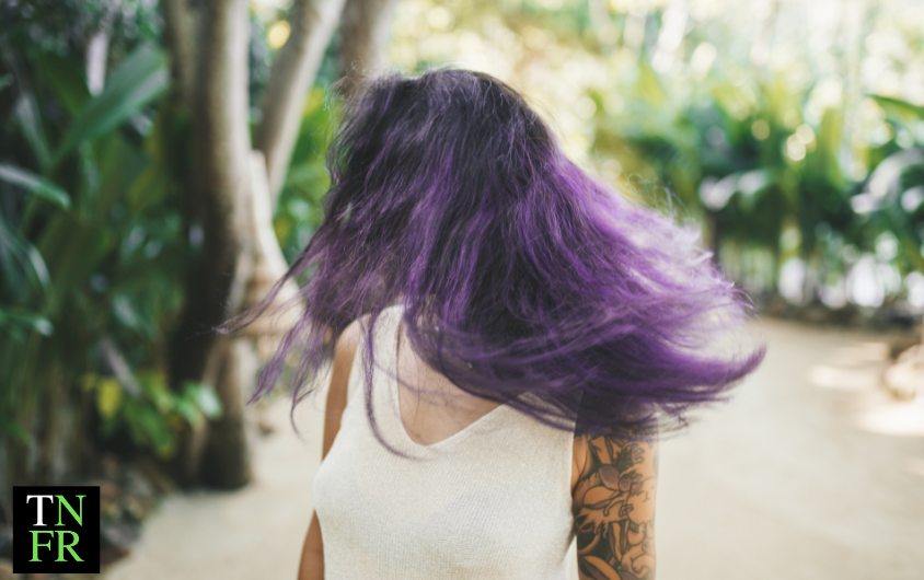 Girl with purple hair