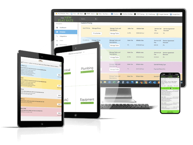 The New Flat Rate dashboard on all devices